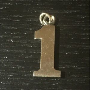 SOLD.  STERLING SILVER Vintage number 1 CHARM
